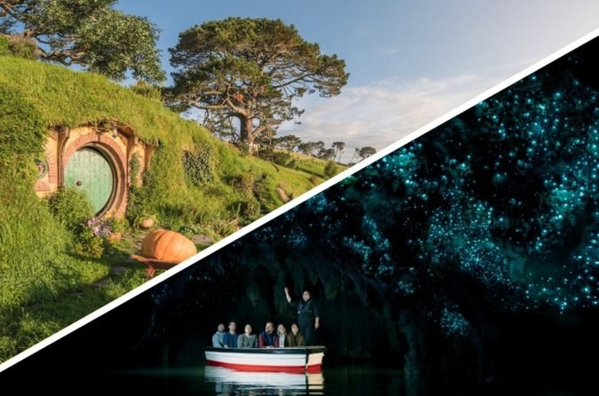 Hobbiton & Waitomo Glowworm Caves Tour with Lunch from Auckland